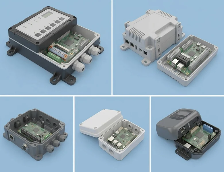 Rugged plastic enclosure housing designed for electronic control units and modules