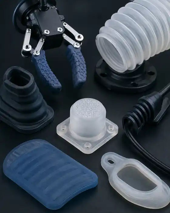 Soft-touch 3D printed automotive grip and vibration damper component made from flexible material for ergonomics testing