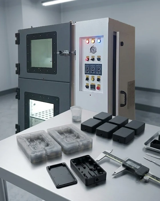 Polyurethane vacuum casted plastic enclosure prototypes for low volume batch manufacturing