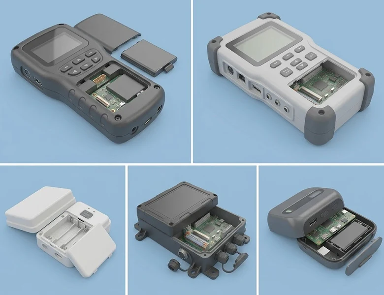 Lightweight custom plastic casing prototype designed for handheld portable devices