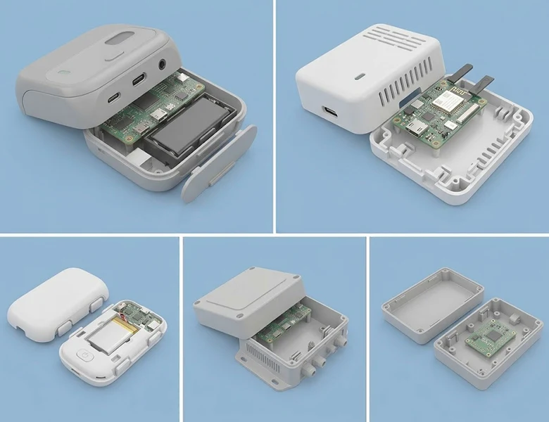 Precision 3D printed snap-fit plastic housing assembly designed for easy toolless joinery